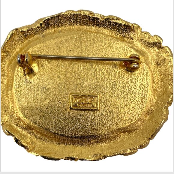 Vintage Modernist POGGI PARIS 2” Gold Dome Brooch | Signed Estate Rare France - Picture 4 of 11